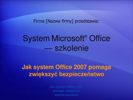 System Microsoft® Office — szkolenie