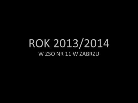 ROK 2013/2014 W ZSO NR 11 W ZABRZU.