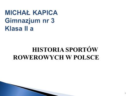 MICHAŁ KAPICA Gimnazjum nr 3 Klasa II a