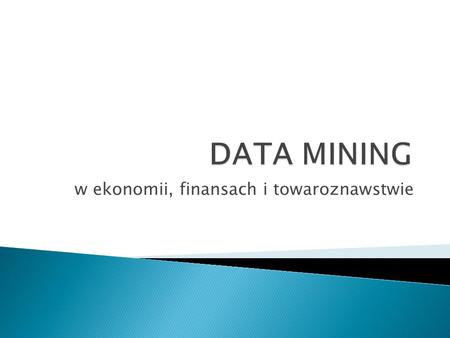 w ekonomii, finansach i towaroznawstwie