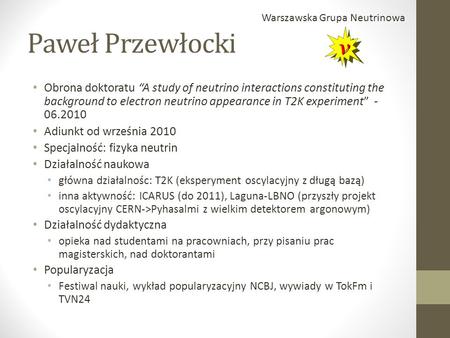 Warszawska Grupa Neutrinowa