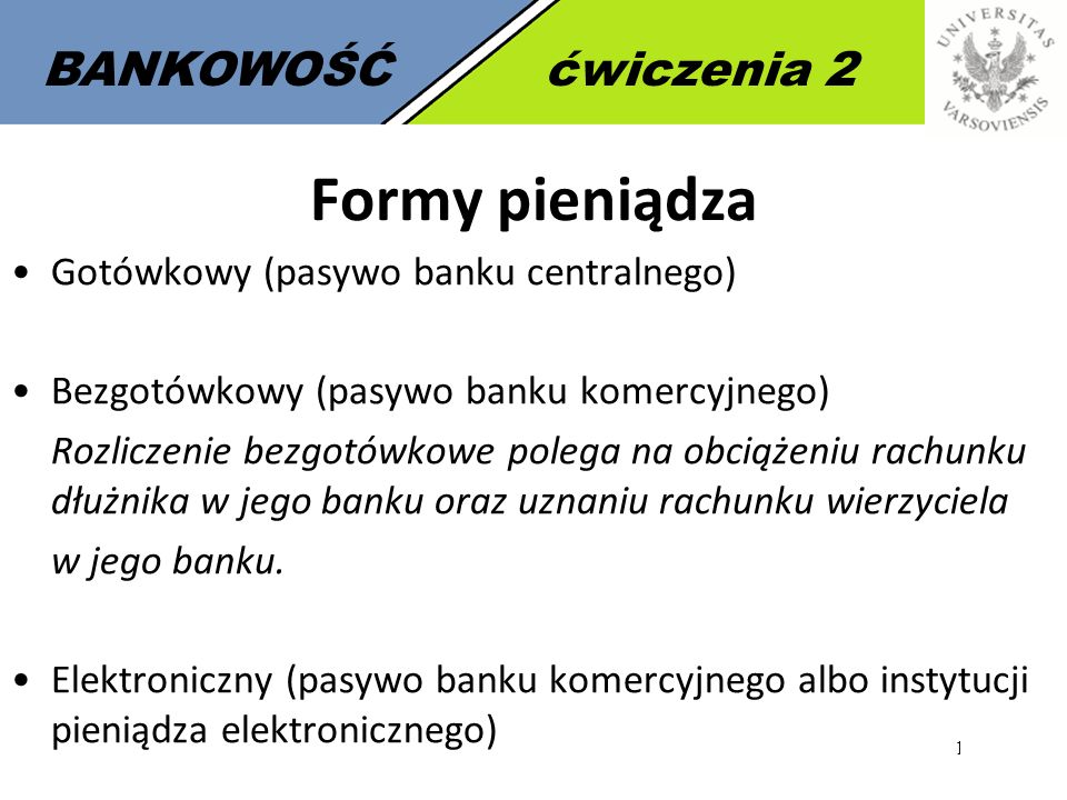 UNIWERSYTET WARSZAWSKI System Płatniczy I Rozliczenia Bezgotówkowe ...