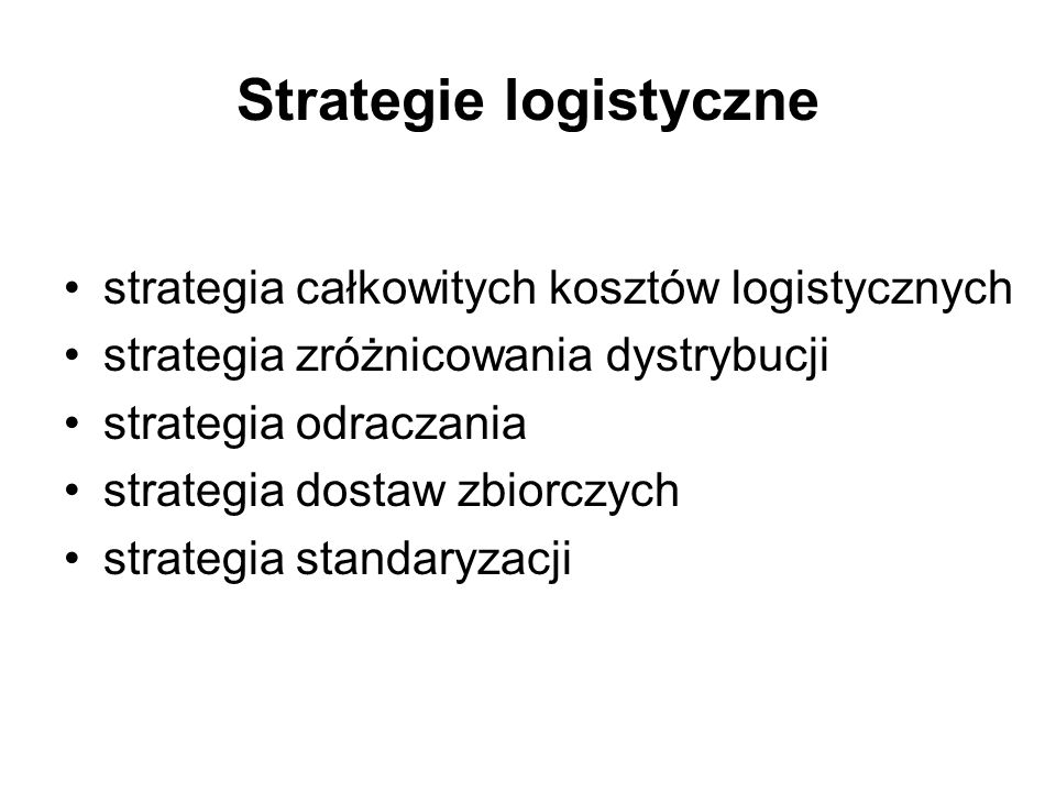 Strategie logistyczne