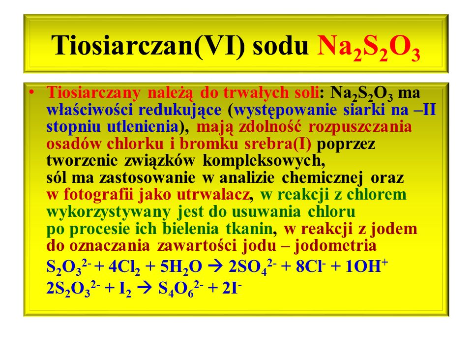 Tiosiarczan(VI) sodu Na2S2O3