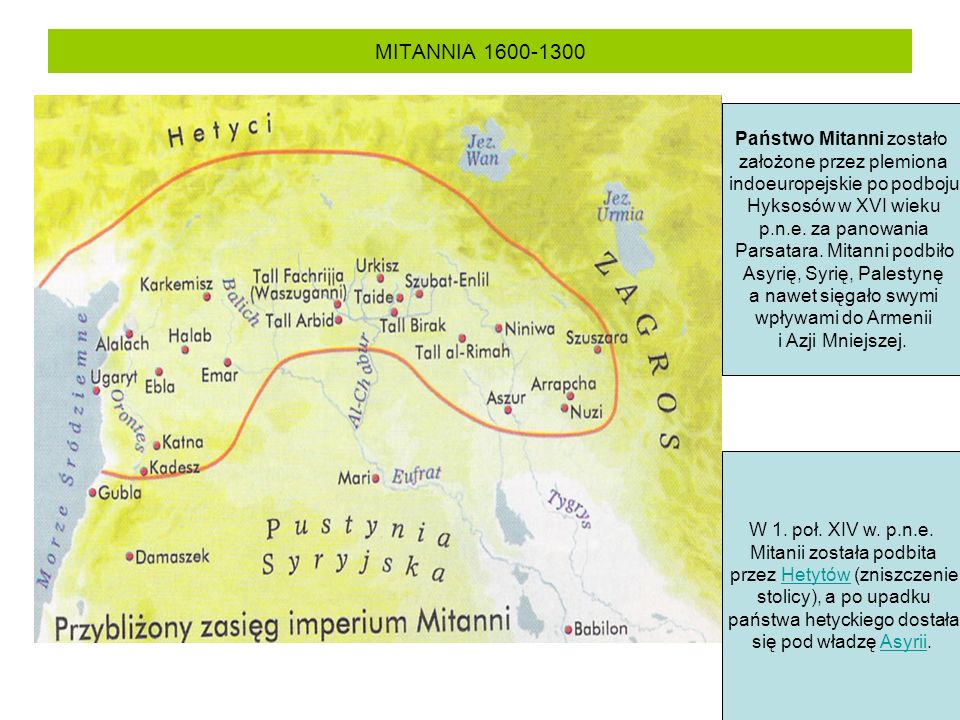 MITANNIA Państwo Mitanni zostało założone przez plemiona