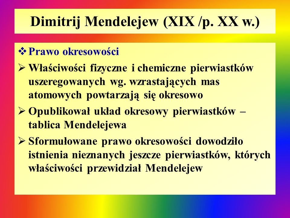 Dimitrij Mendelejew (XIX /p. XX w.)