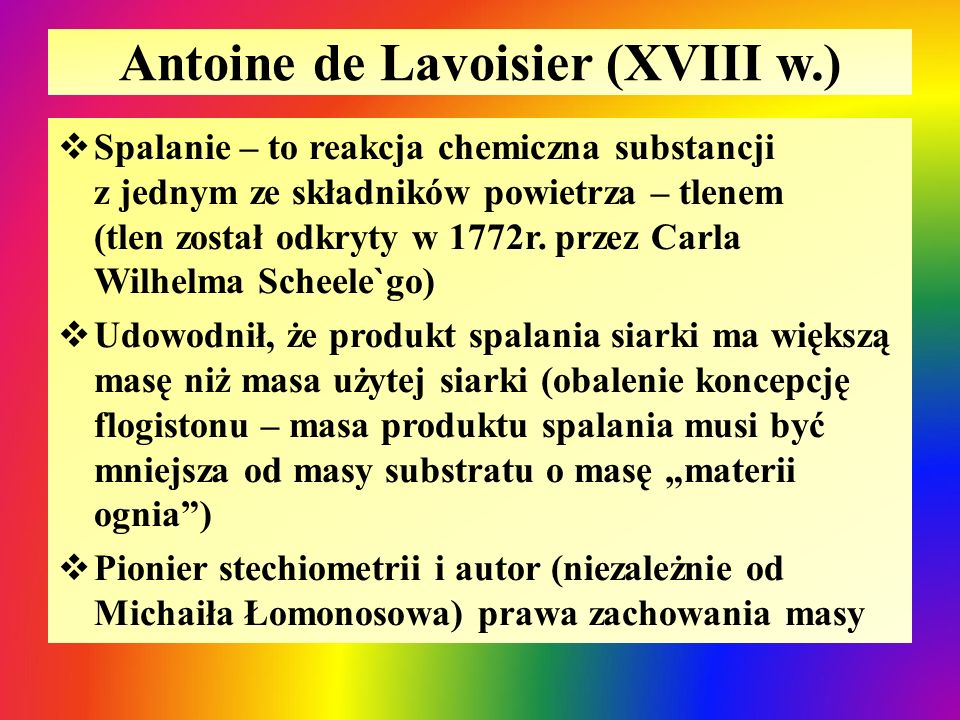 Antoine de Lavoisier (XVIII w.)