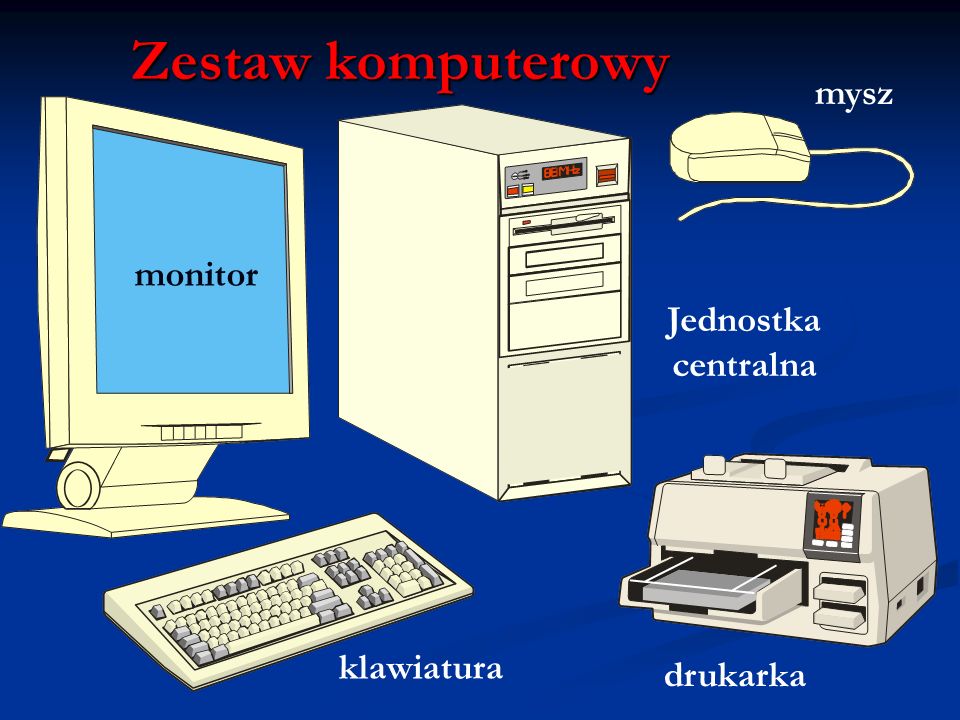 Zestaw komputerowy mysz monitor Jednostka centralna klawiatura