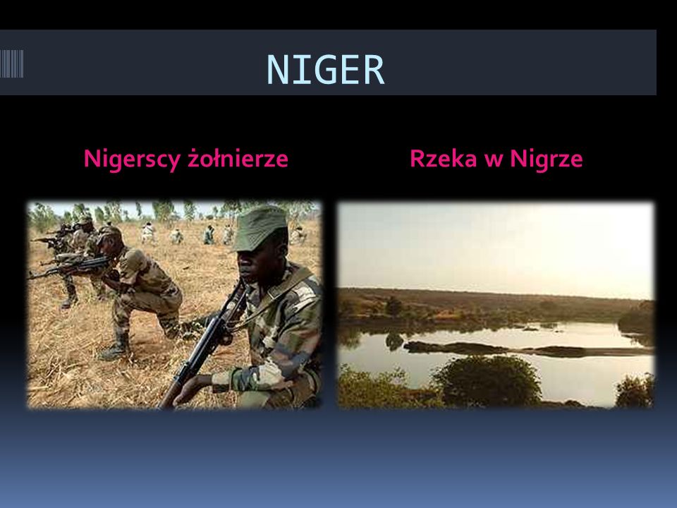 NIGER Nigerscy żołnierze Rzeka w Nigrze
