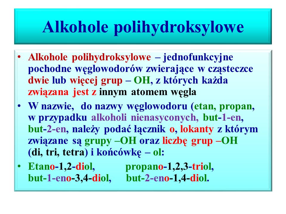 Alkohole polihydroksylowe