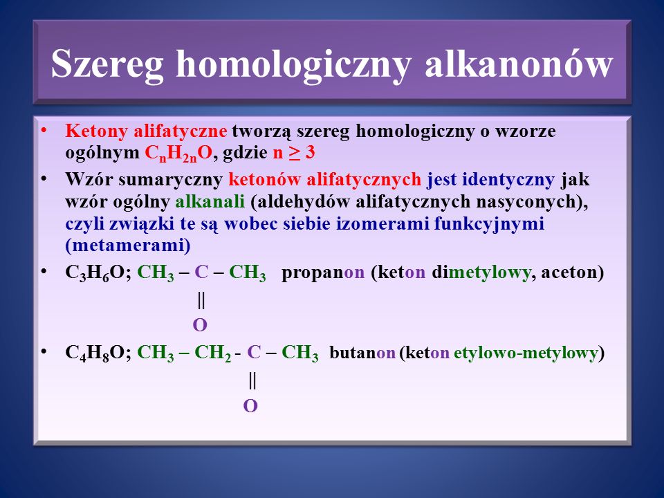 Szereg homologiczny alkanonów