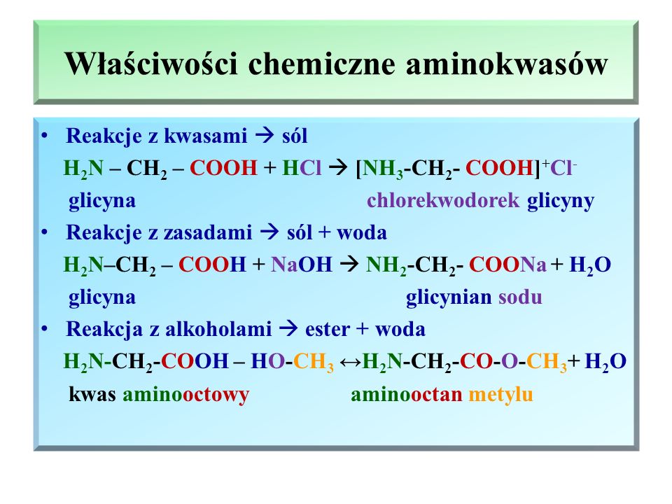 Właściwości chemiczne aminokwasów