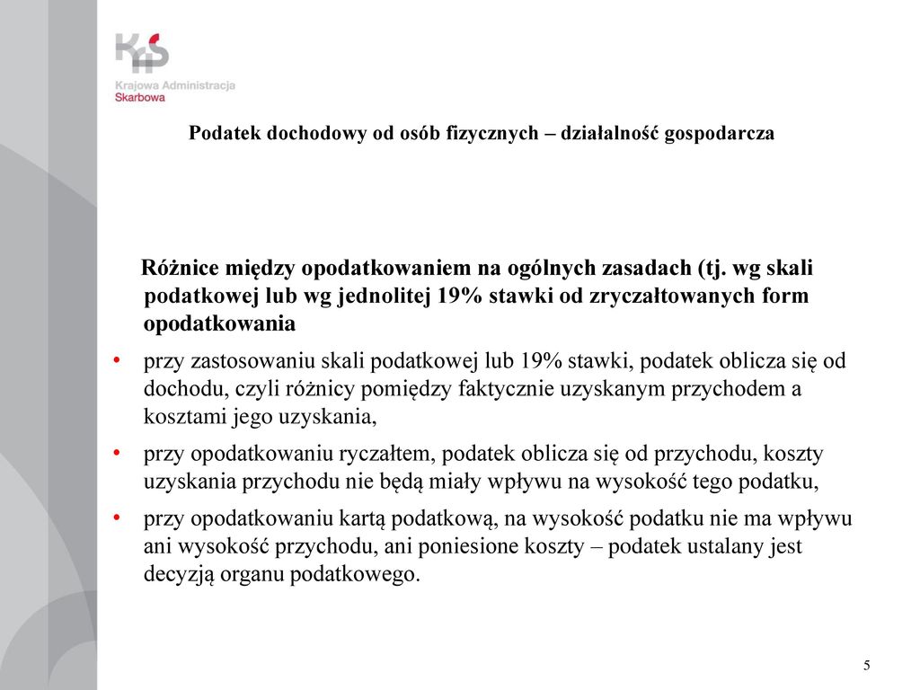 Podatek Dochodowy Od Osób Fizycznych – Działalność Gospodarcza - Ppt ...