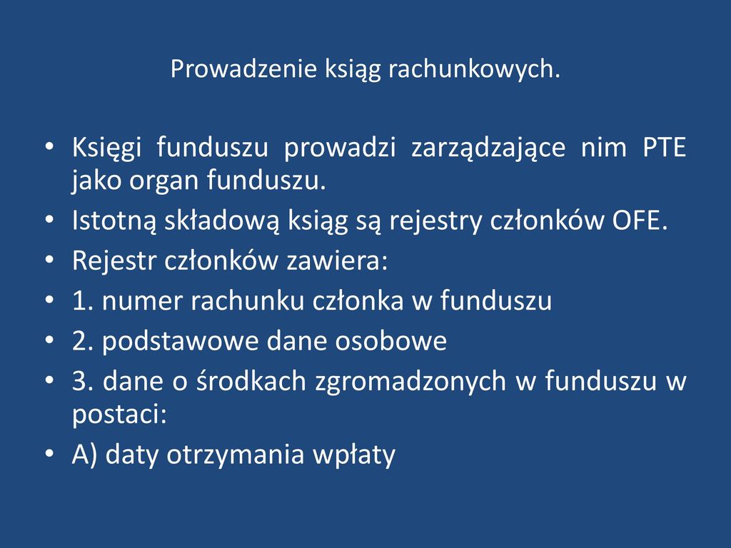 Rachunkowość OFE. - Ppt Pobierz