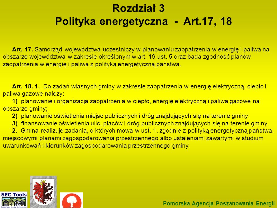 Rozdział 3 Polityka energetyczna - Art.17, 18