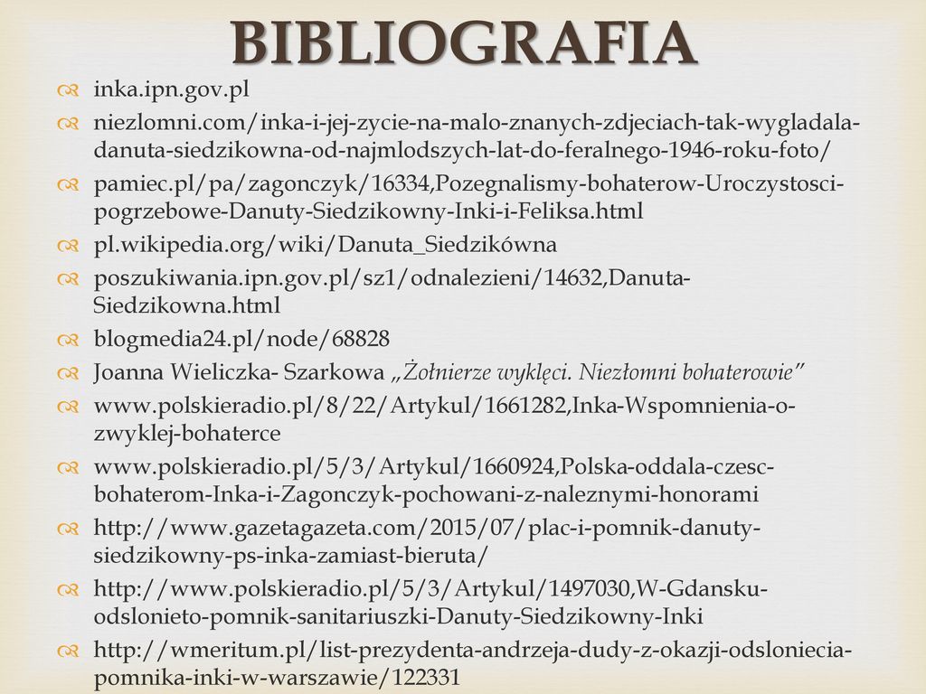 BIBLIOGRAFIA inka.ipn.gov.pl