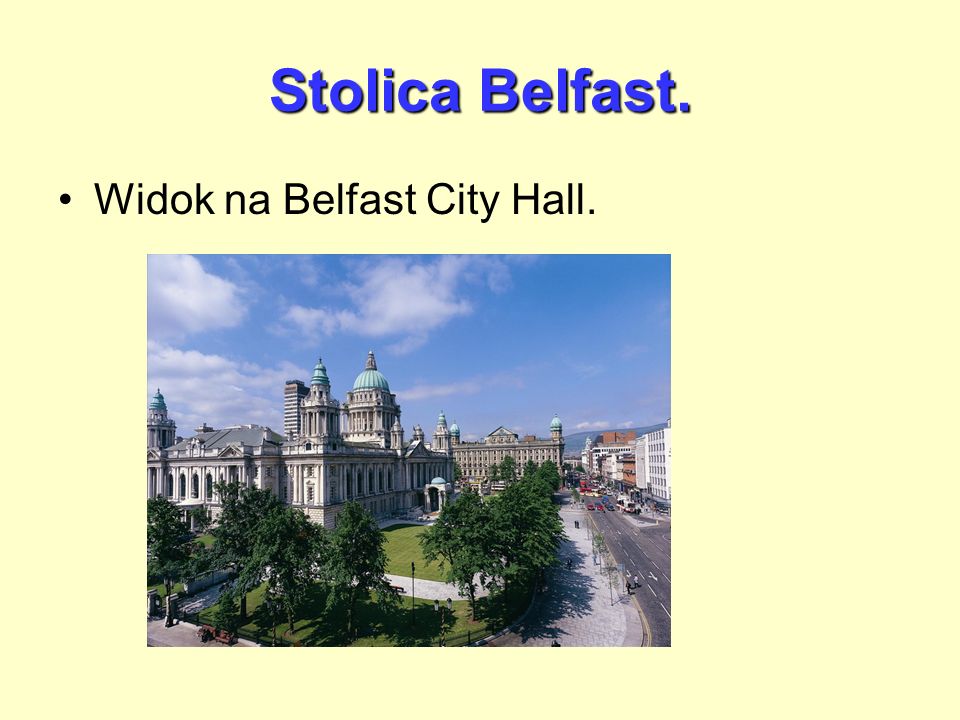 Stolica Belfast. Widok na Belfast City Hall.