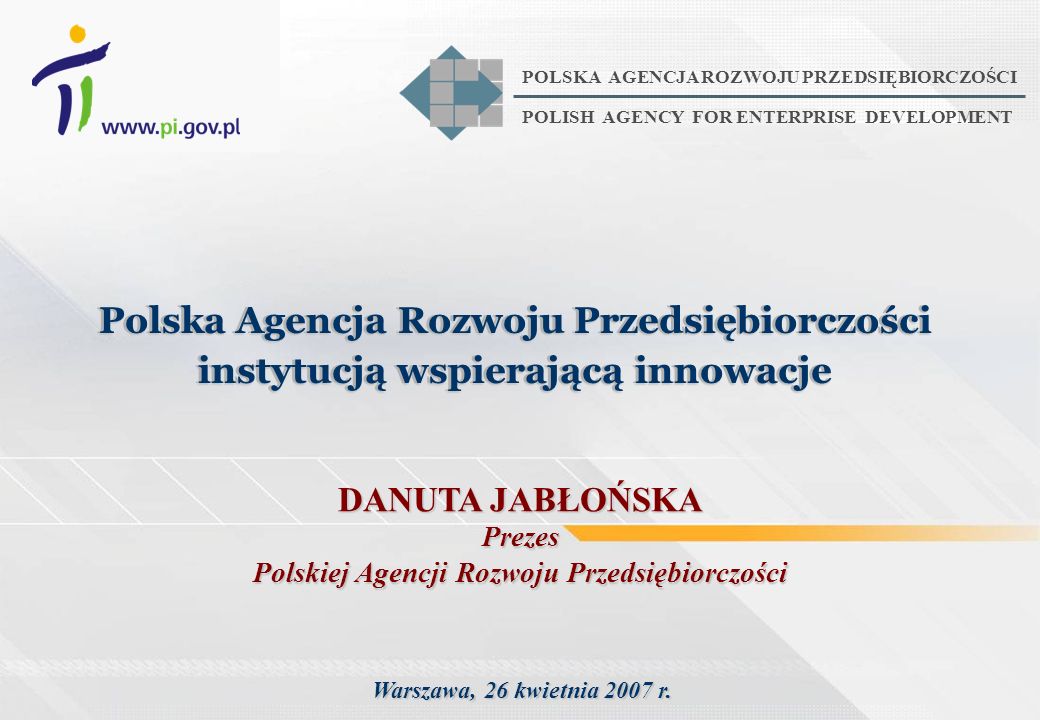 Polska Agencja Rozwoju Przedsiębiorczości - Ppt Pobierz