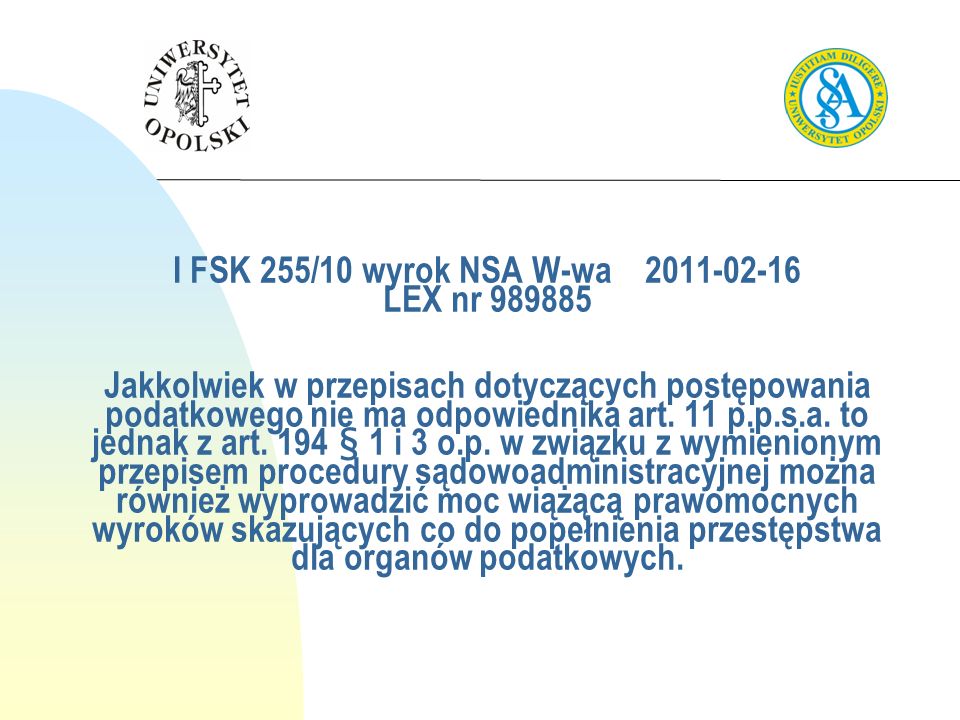 I FSK 255/10 wyrok NSA W-wa LEX nr