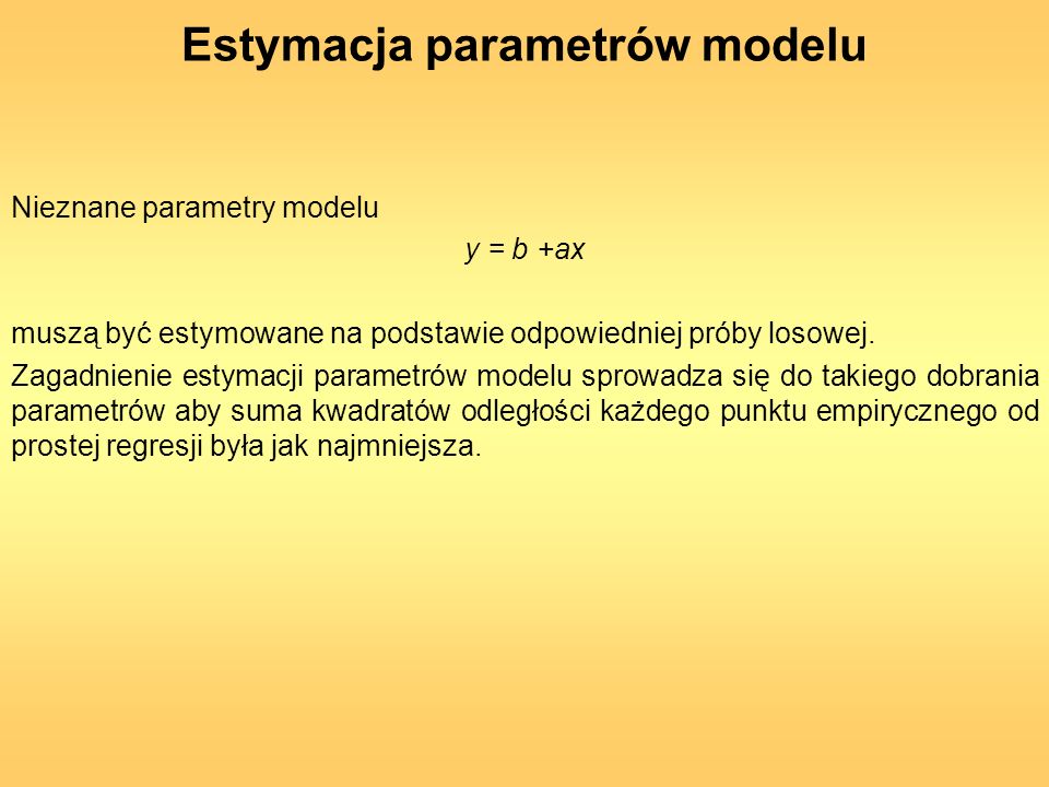 Estymacja parametrów modelu