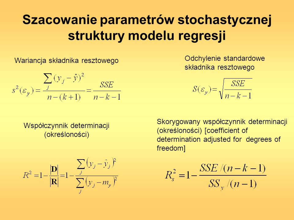 Szacowanie parametrów stochastycznej struktury modelu regresji