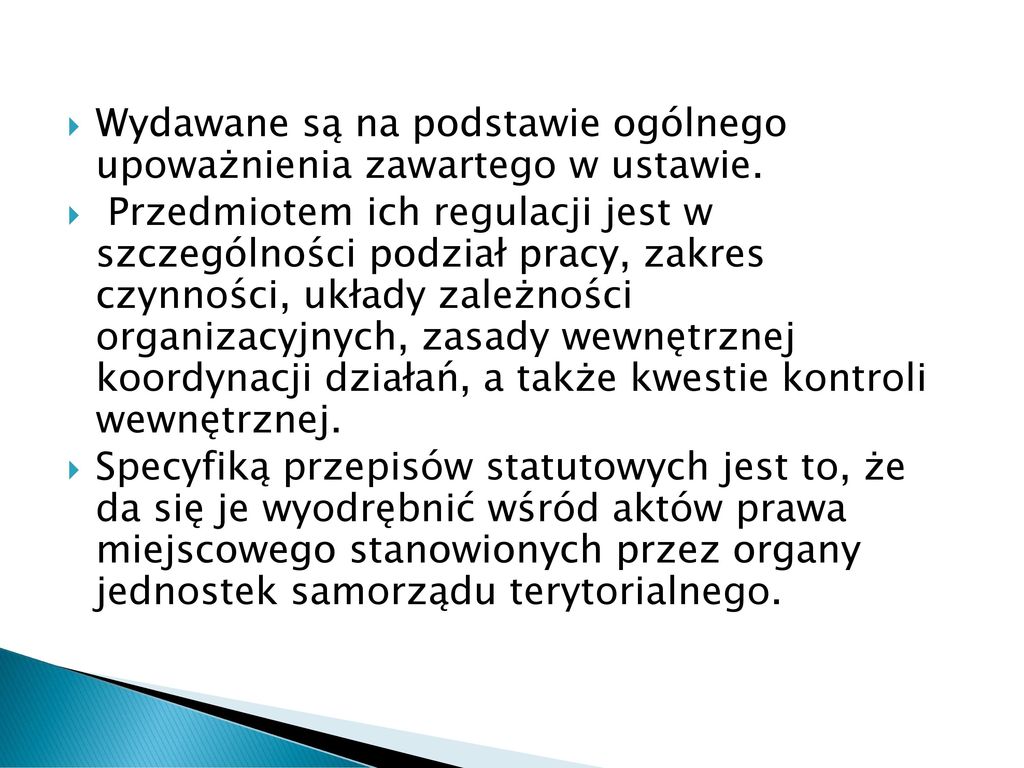 Statutowe I Porządkowe Akty Prawa Miejscowego - Ppt Download