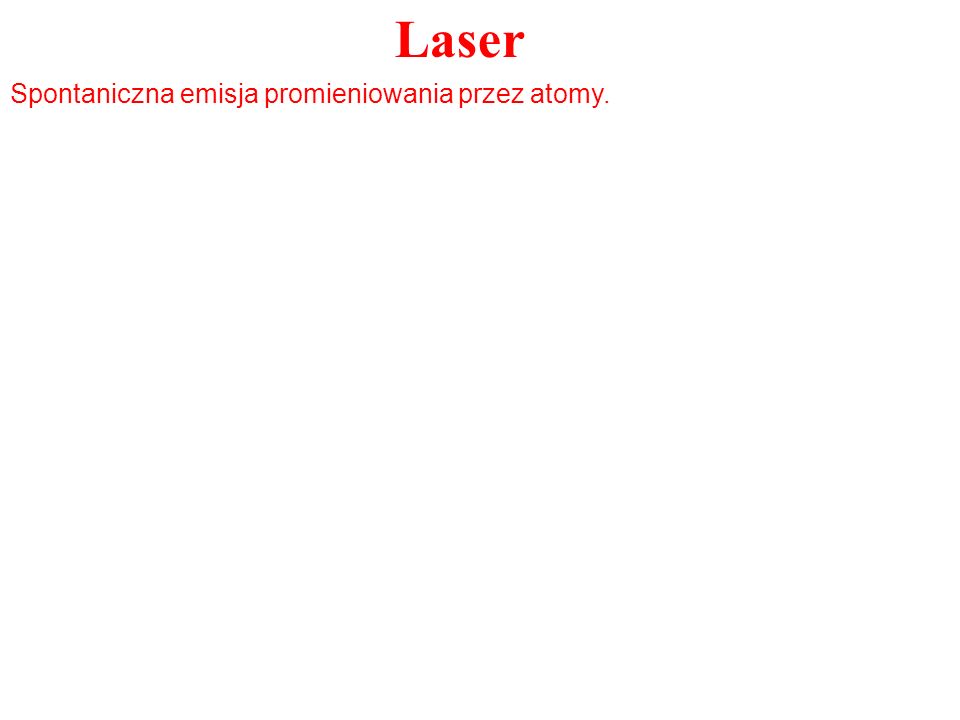 Laser Spontaniczna emisja promieniowania przez atomy.