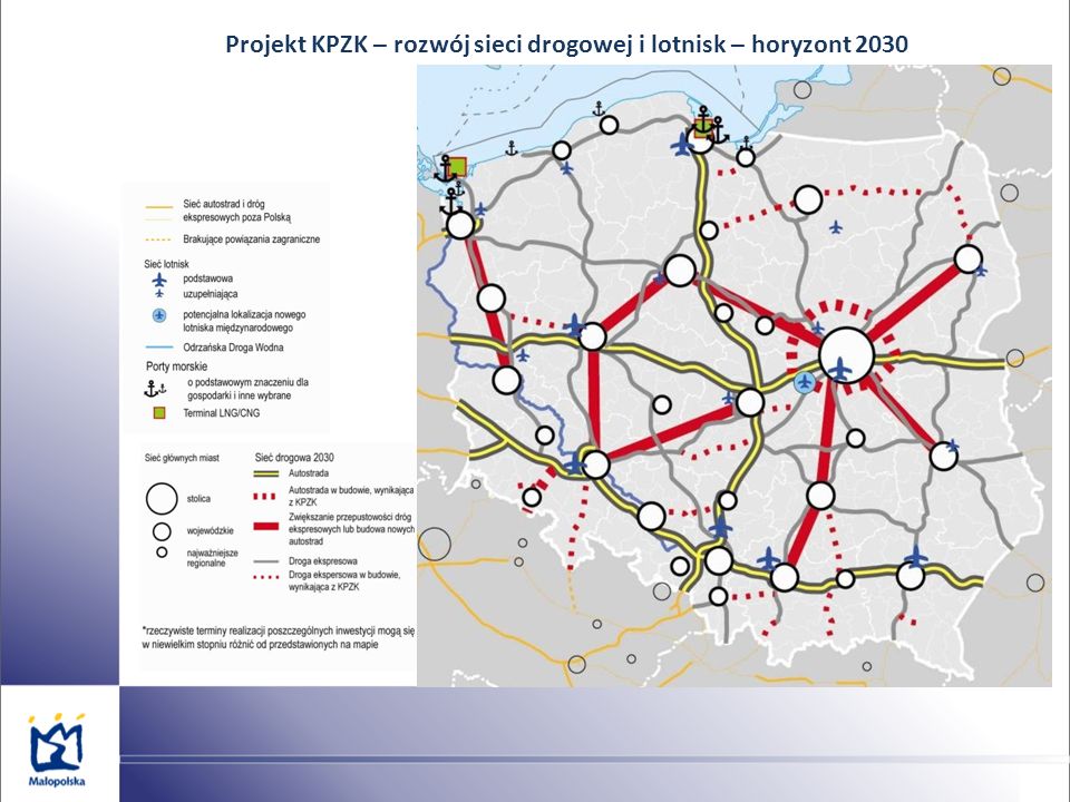 Projekt KPZK – rozwój sieci drogowej i lotnisk – horyzont 2030