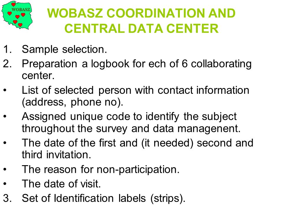 WOBASZ COORDINATION AND CENTRAL DATA CENTER