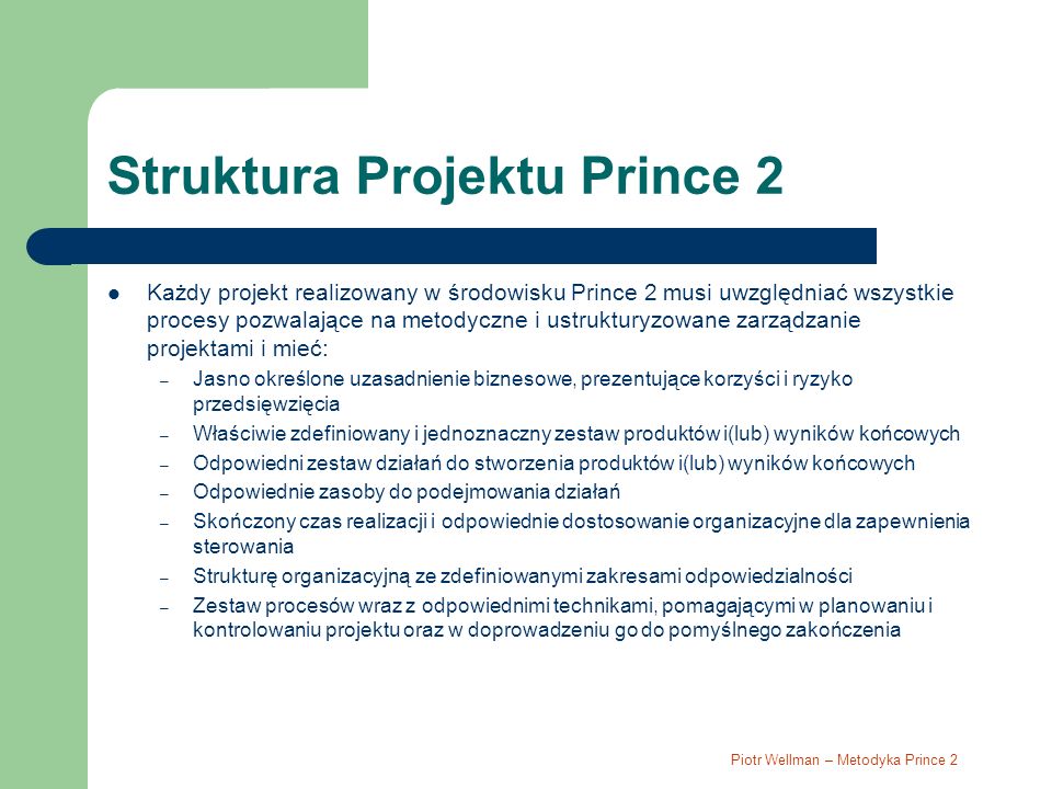 Struktura Projektu Prince 2