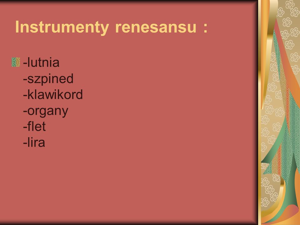 Instrumenty renesansu :