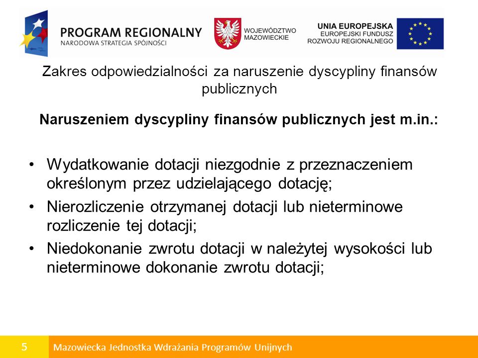 Zakres odpowiedzialności za naruszenie dyscypliny finansów publicznych