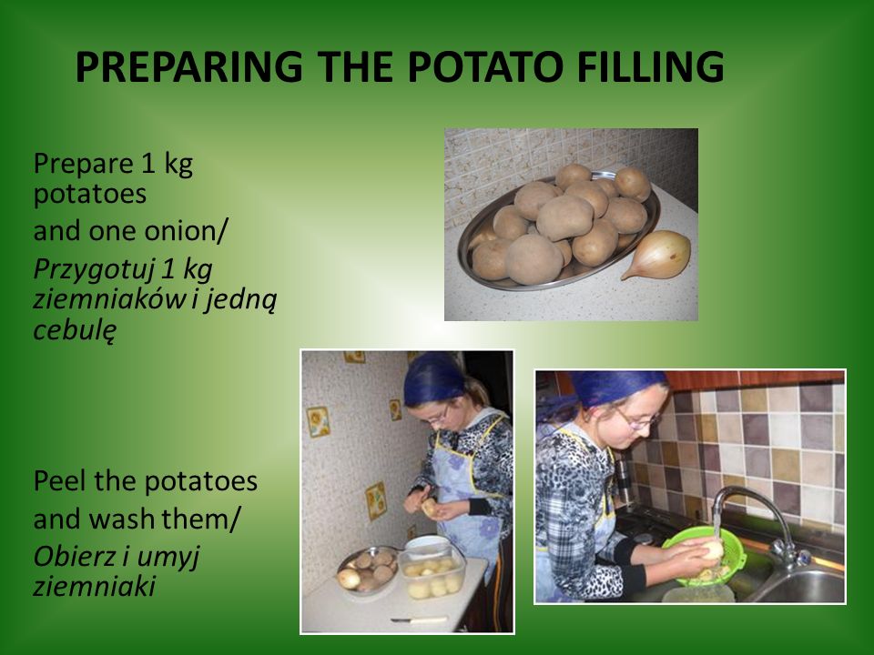 Preparing the potato filling