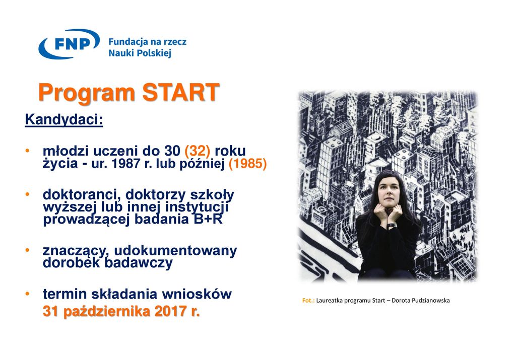 Oferta Programowa – Program START – Fundacji Na Rzecz Nauki Polskiej ...