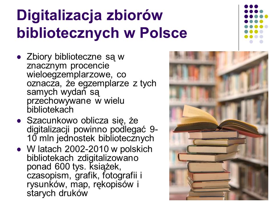 Digitalizacja zbiorów bibliotecznych w Polsce