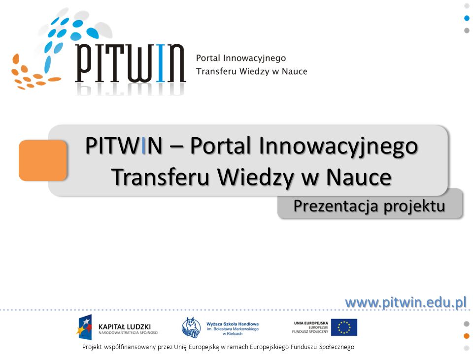 PITWIN – Portal Innowacyjnego Transferu Wiedzy w Nauce