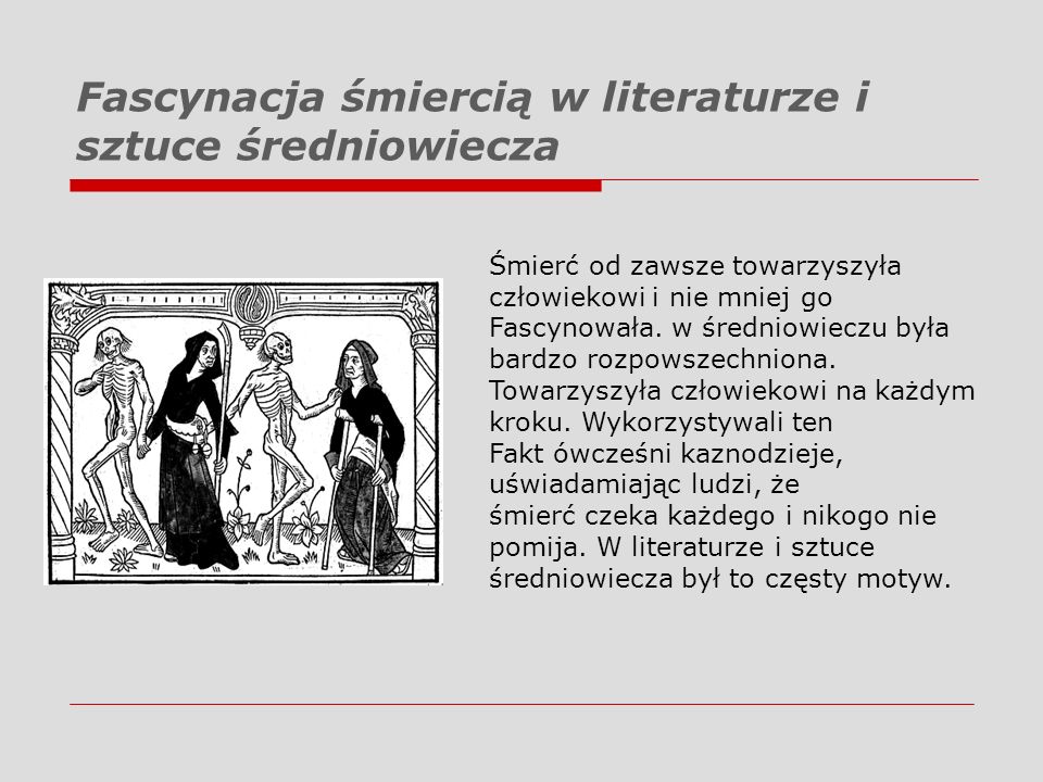 Fascynacja śmiercią w literaturze i sztuce średniowiecza