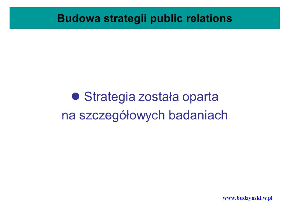 Budowa strategii public relations