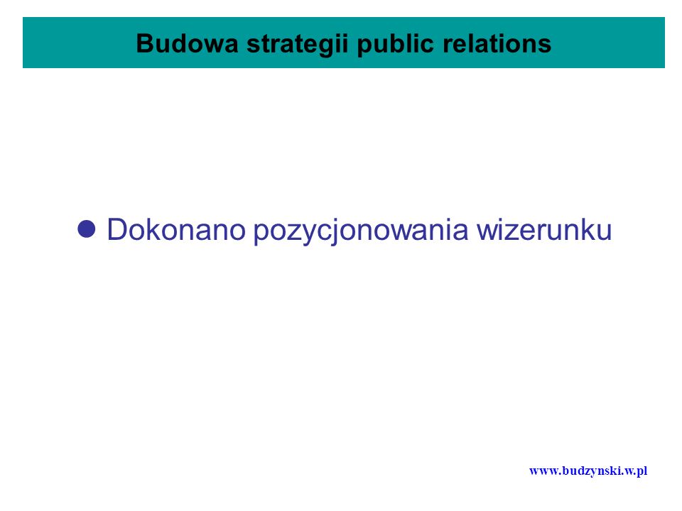 Budowa strategii public relations