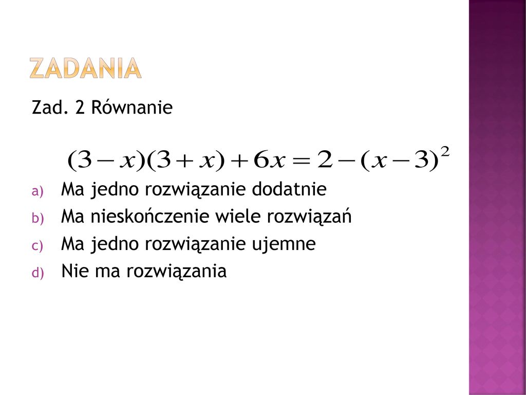 Podsumowanie Wiadomości- Równania I Nierówności - Ppt Pobierz