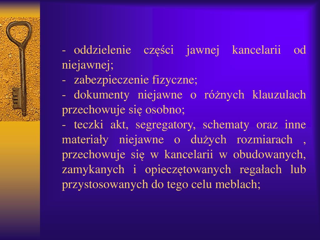 STANU OCHRONY INFORMACJI NIEJAWNYCH W JEDNOSTKACH ORGANIZACYJNYCH - Ppt ...