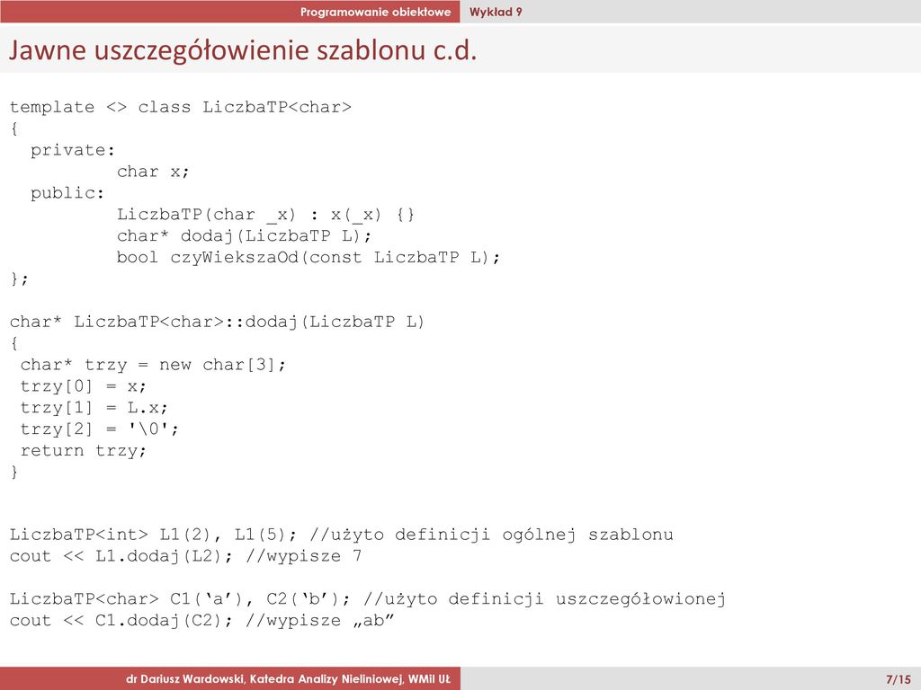 Programowanie Obiektowe Ppt Pobierz 9677