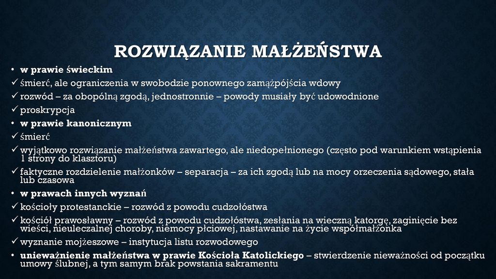 Prawo Rodzinne PRAWO MAŁŻEŃSKIE OSOBOWE - Ppt Pobierz