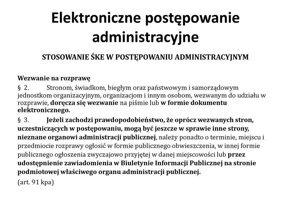 Elektroniczne Postępowanie Administracyjne - Ppt Pobierz