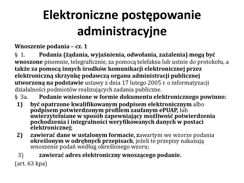 Elektroniczne Postępowanie Administracyjne - Ppt Pobierz