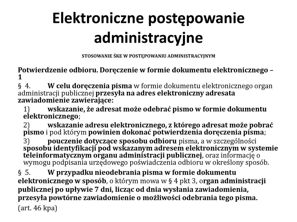 Elektroniczne Postępowanie Administracyjne - Ppt Pobierz