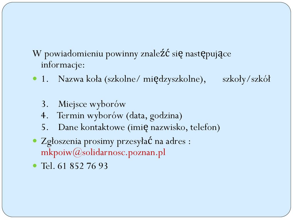 Wybory Związkowe W OM NSZZ „Solidarność” POiW RW - Ppt Pobierz