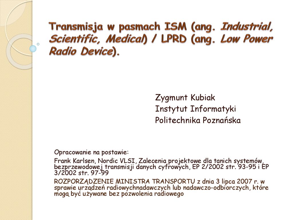 Zygmunt Kubiak Instytut Informatyki Politechnika Poznańska Ppt Pobierz 5804