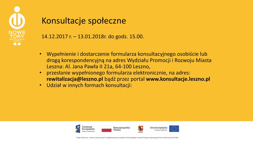 „Jak Ma Funkcjonować Komitet Rewitalizacji Miasta Leszna?” - Ppt Pobierz