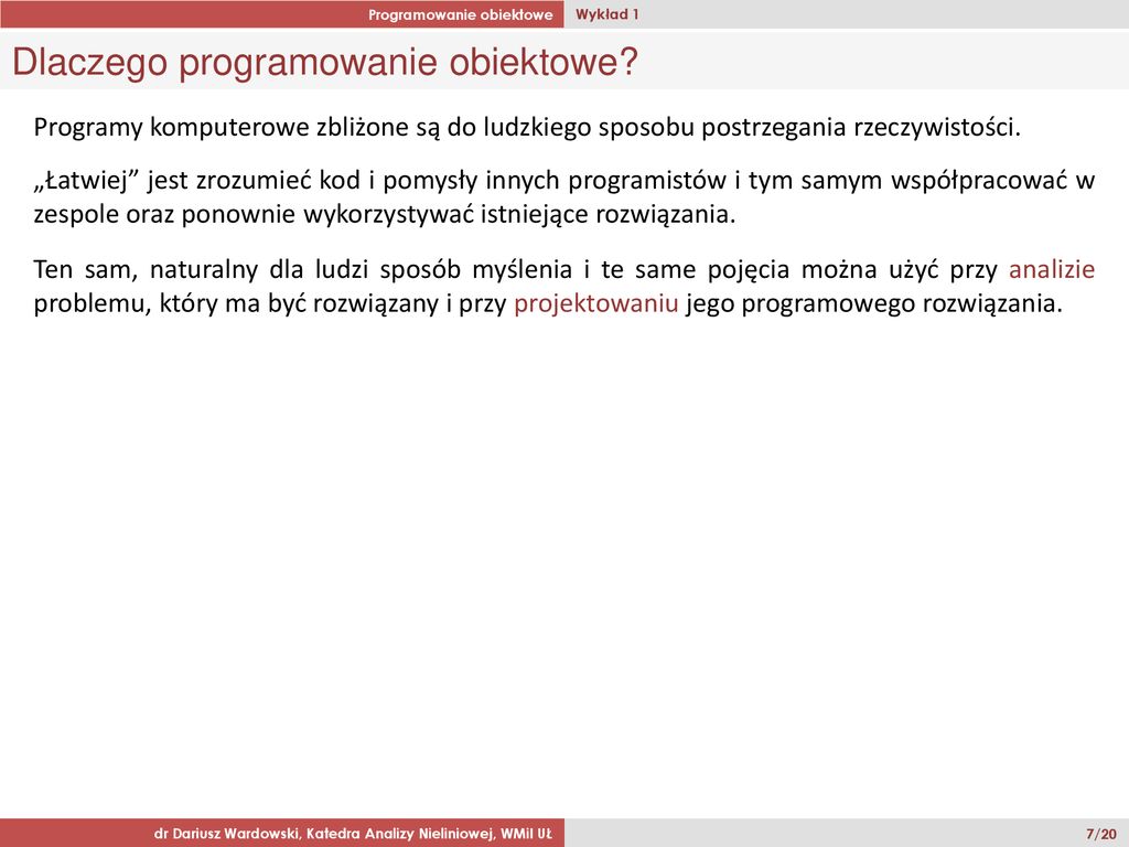 Programowanie Obiektowe Ppt Pobierz 1025